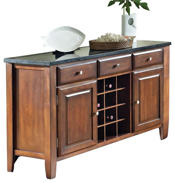Granite Bello Wine Rack/Server Contemporary Buffets And Sideboards