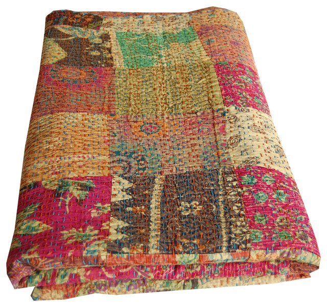 Indian Kantha Quilt - Asian - Quilts And Quilt Sets 