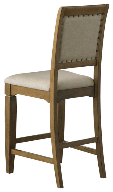 ... Upholstered Counter Height Stool in Sand, Light traditional-bar-stools
