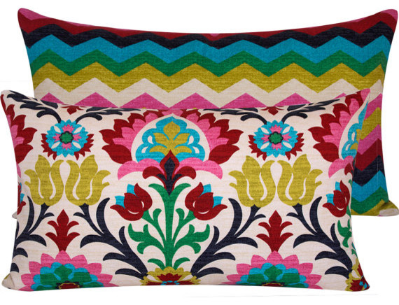 Colorful Throw Pillow Cover - Eclectic - Decorative Pillows - by Etsy