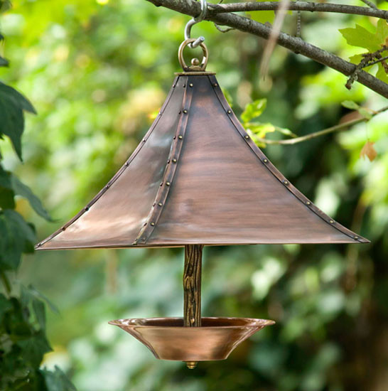 Covered Copper Bird Feeder Asian Bird Feeders Atlanta By Iron Accents