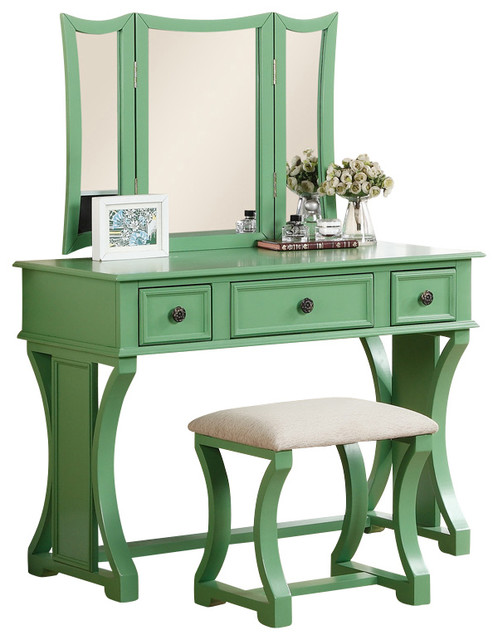 Curved Design 3 Panel Mirror Vanity With Stool Drawer | curved design 3 panel mirror vanity with stool drawer Curved Design 3 Panel Mirror Vanity With Stool Drawer | curved design 3 panel mirror vanity with stool drawer