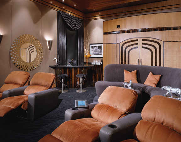 Art Deco Theater - Modern - Home Theater - los angeles - by Fran