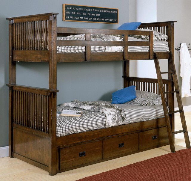 Twin Bunk Bed with Storage Under