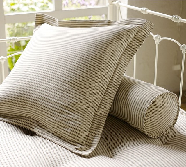 Ticking Stripe Pillow Cover Traditional Shams by Pottery Barn