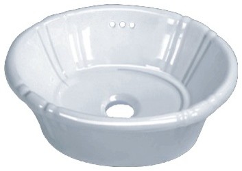 Ceramic Vanity Drop in Bathroom Vessel Sink - 17-3/4 x 14-3/8 x 7 Inch ...
