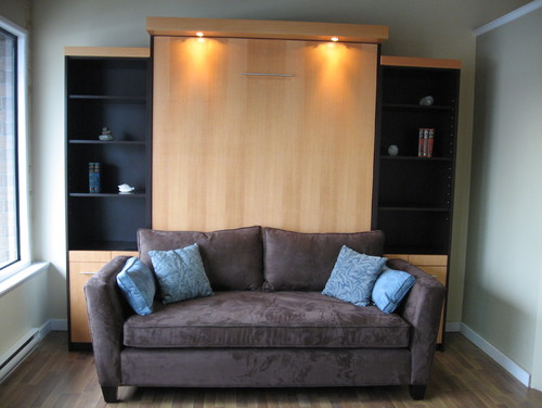... this idea-backless sofa in front of murphy bed-where can I find plans