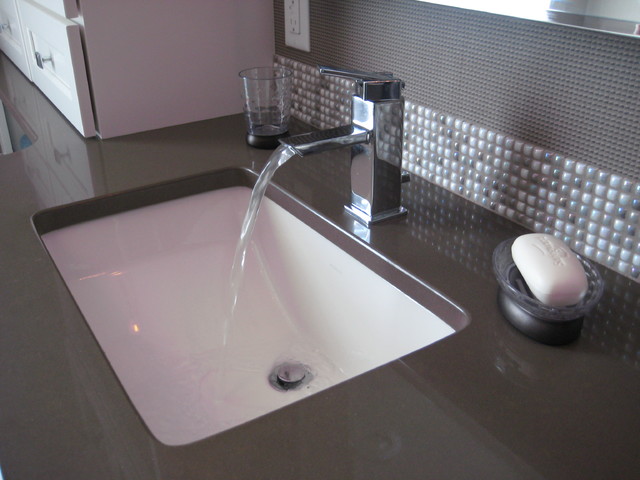Master Bath in White and Gray - contemporary - bathroom ...