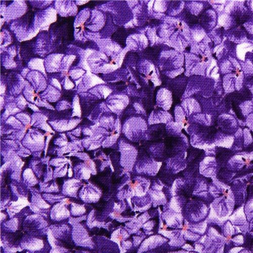 Robert Kaufman flower fabric with purple violets - Fabric - by ModeS