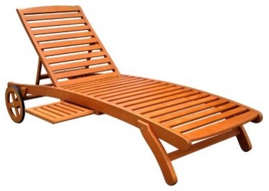 Royal Tahiti Wooden Multi-Position Chaise Lounge - modern - day ...