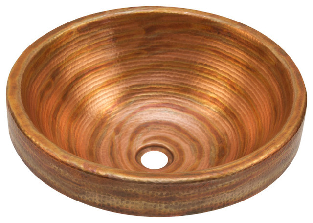 ... Raised Profile Bathroom Copper Sink with Apron rustic-bathroom-sinks