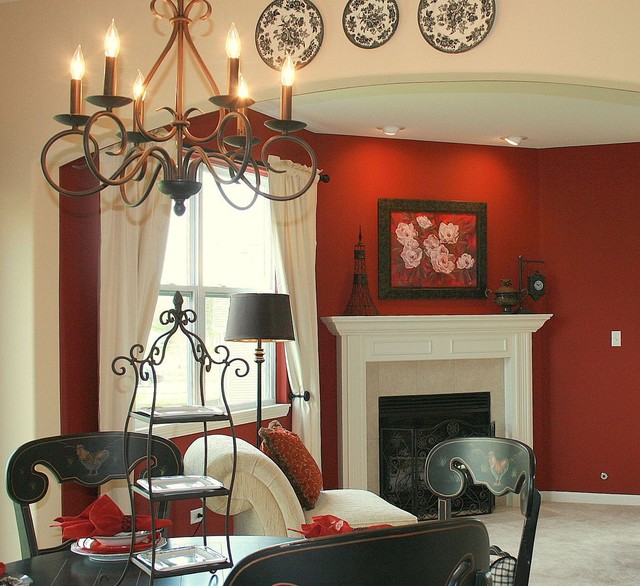 Red Family Room - traditional - family room - chicago - by Julea ...