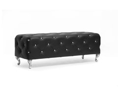 Baxton Studio Stella Crystal Tufted Black Modern Bench contemporary-footstools-and-ottomans
