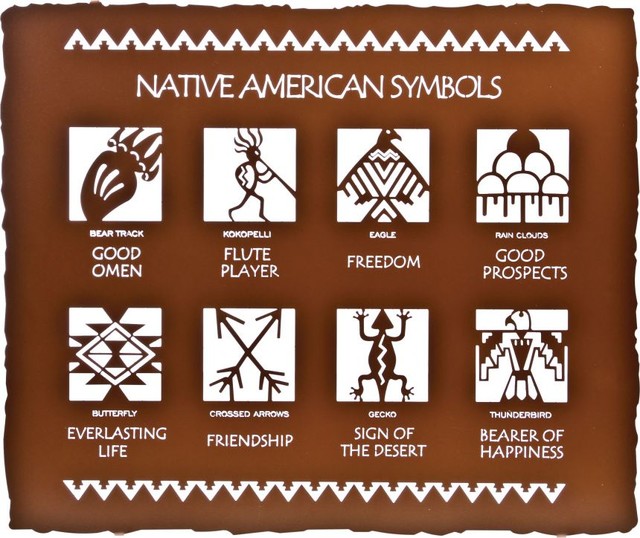 Southwest 24" Native American Symbols Metal Art - Rustic - Artwork - by