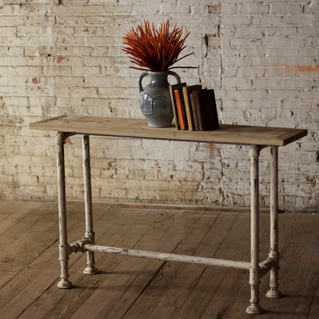 Metal Console Table With Wooden Top Traditional Side Tables And End