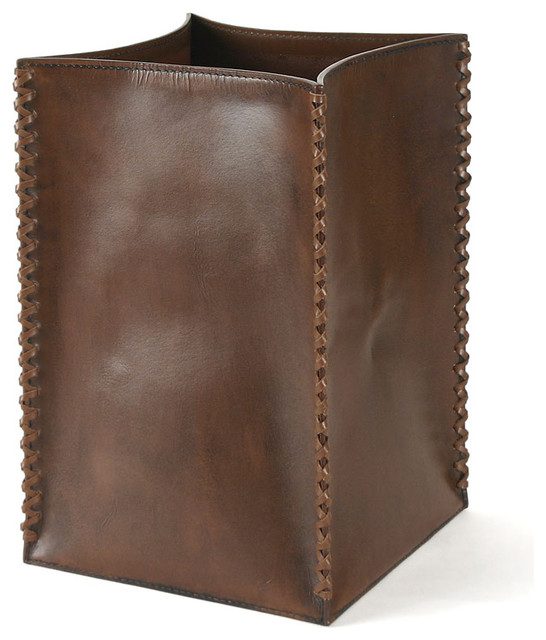 Leather Wastebin Contemporary Waste Baskets by Pfeifer Studio