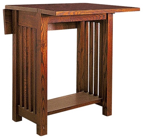 Arts and Crafts Mission Mission Style Oak Finish Drop Leaf Table