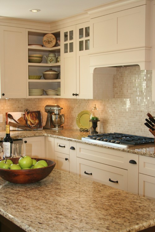 Santa Cecilia Granite White Cabinet Backsplash Ideas