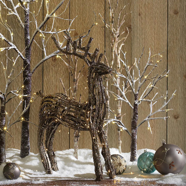 rustic holiday 24 flocked lit tree battery operated rustic holiday