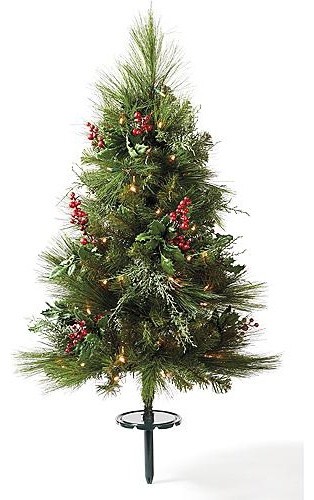 set of two cordless pathway outdoor christmas trees set of two cordless pathway outdoor christmas trees