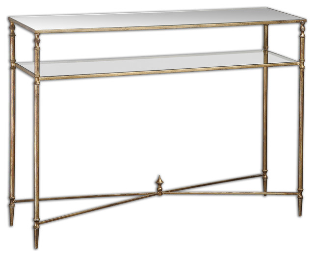 Glass and Metal Console Table
