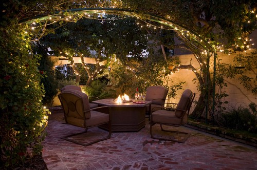 Country French Courtyard - Robert Naik Photography traditional patio
