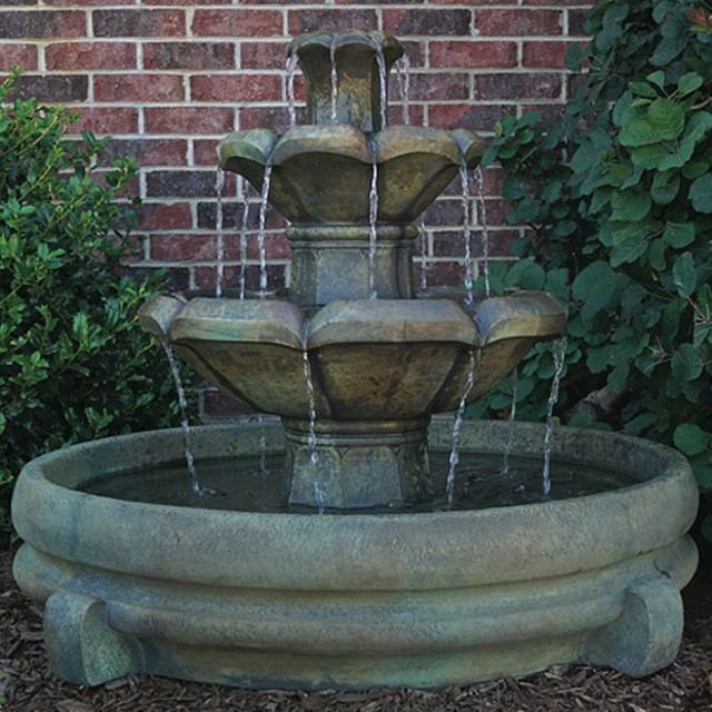 Henri Studio Montreux 2Tier Outdoor Floor Fountain In Pool Base