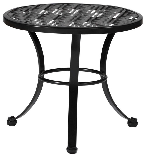 Verano Wrought Iron Mesh End Table - Outdoor Side Tables - birmingham