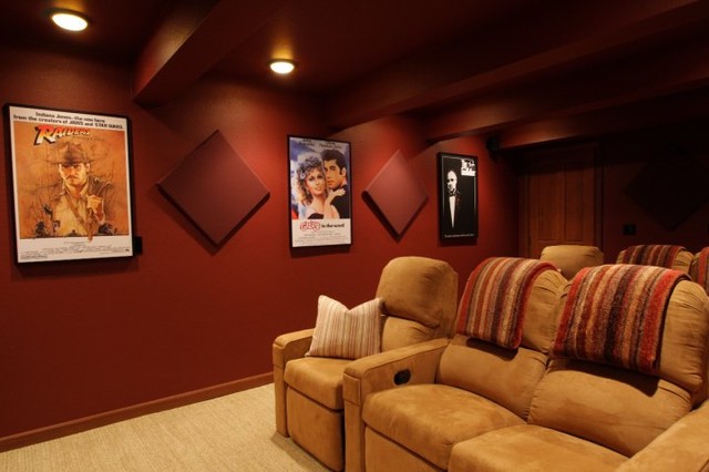Hood Canal Water Front Home traditional home theater