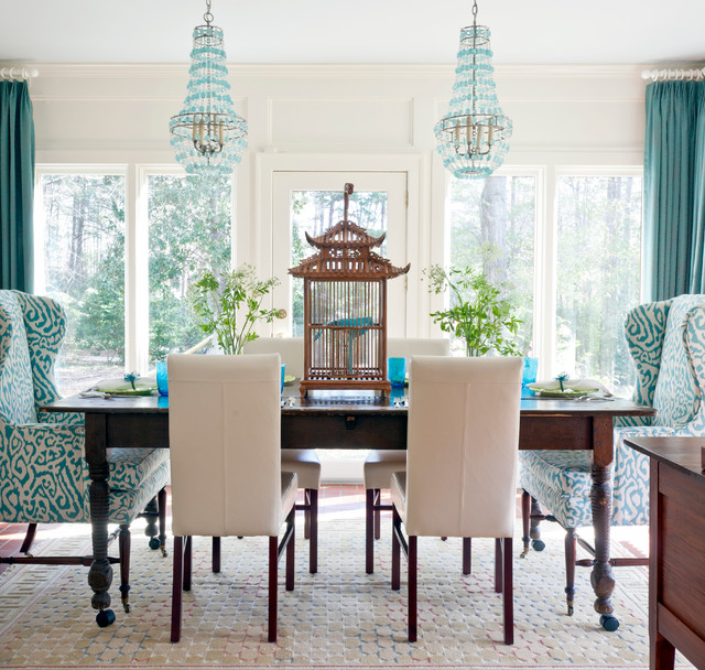 eclectic dining room by Andrea Brooks Interiors
