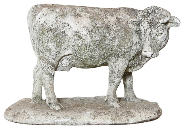 large cow garden statue