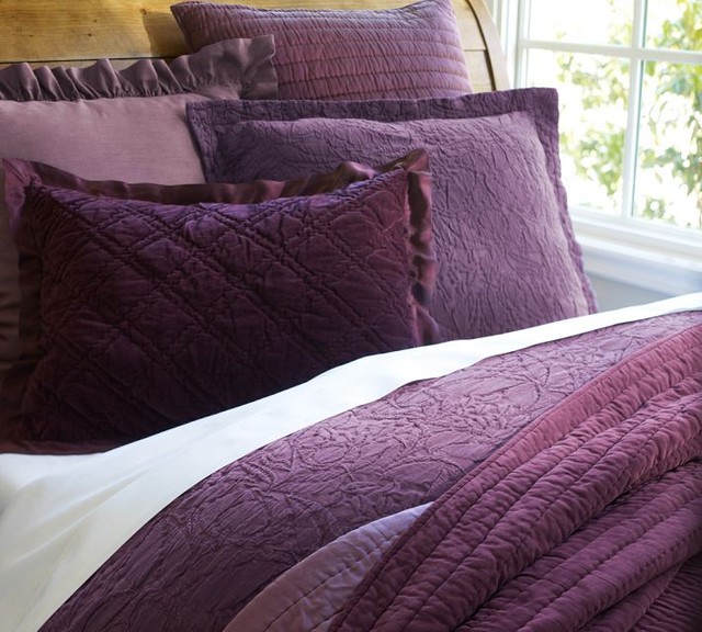 ... Velvet Silt Duvet Cover, Plum contemporary-duvet-covers-and-duvet-sets