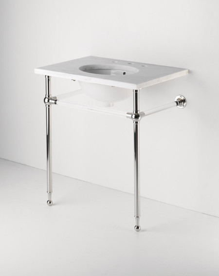 Crystal Metal Round Two Leg Single Washstand - traditional ...