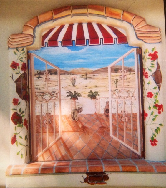 Portable outside niche Mural Transitional phoenix by Artist In