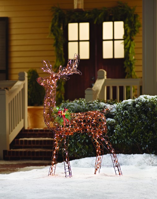 Home Accents Holiday Animated Grapevine Deer - 60 Inch - Outdoor Holiday Decorations - other