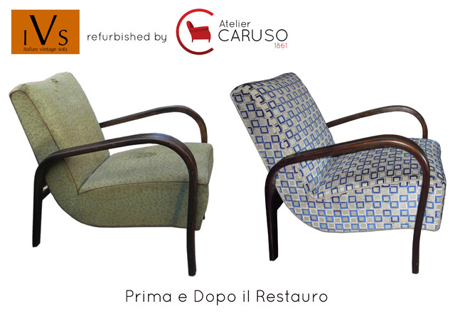 Art Deco refurbished armchairs by Italian Vintage Sofa - Modern ...