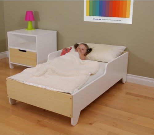 In Birch White Modern Kids Beds By Allmodern Hiya Toddler Bed In Birch