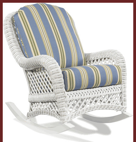 White Wicker Rocker - Traditional - Outdoor Lounge Chairs - other metro