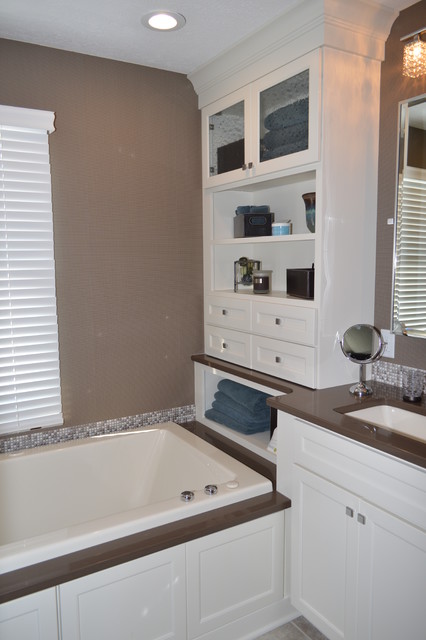 Master Bath in White and Gray - traditional - bathroom - cleveland ...
