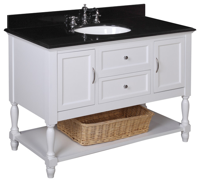 Beverly 48in Bath Vanity (Black/White) Farmhouse Bathroom Vanities And Sink Consoles by