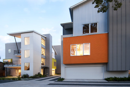 Modern orange beach house