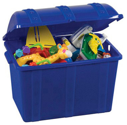 large plastic toy box with lid