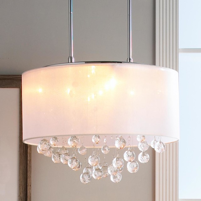 Sheer Shade Crystal Ball Chandelier  Lamp Shades  by Shades of Light