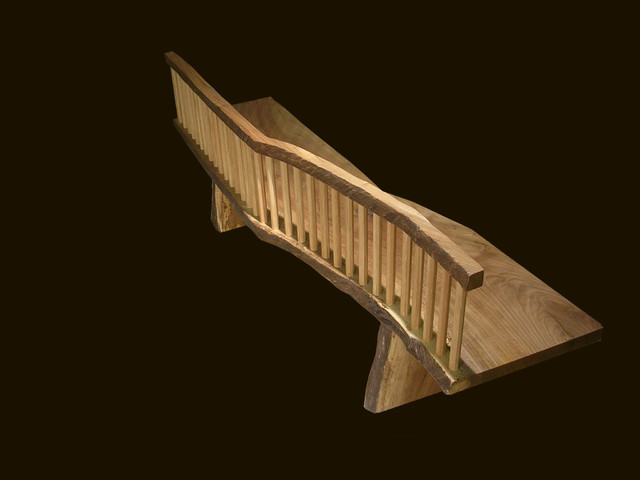 English Walnut Live Edge Bench contemporary-indoor-benches