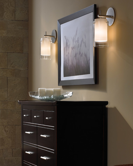 Tech Lighting 700TDECSAS Echo Wall Sconce w/ Amber Glass contemporary bedroom