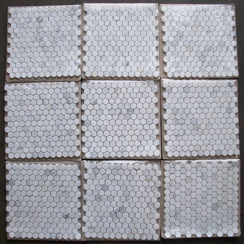 Calacatta Gold 1 inch Hexagon Mosaic Tile Honed Marble