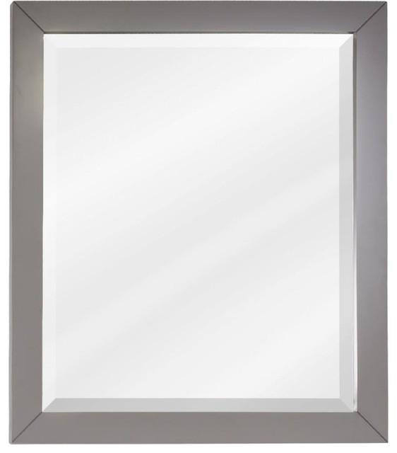 MIR10024 24" X 28" Grey Mirror with Beveled Glass Contemporary