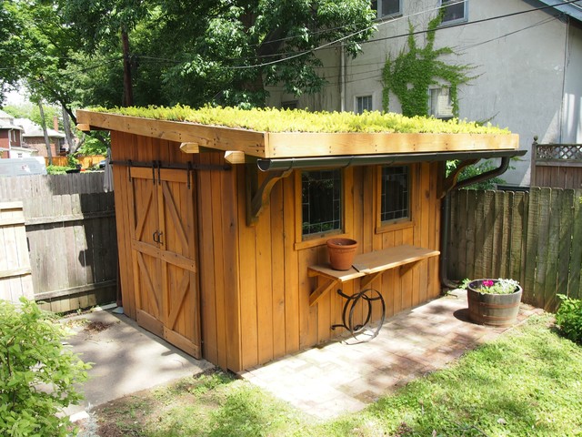 Green roof garden shed traditional-garage-and-shed