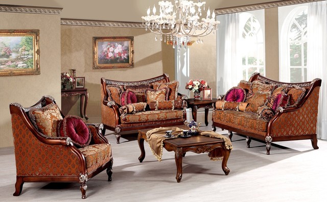Alessandra Luxury Living Room Sofa Set Traditional Sofas