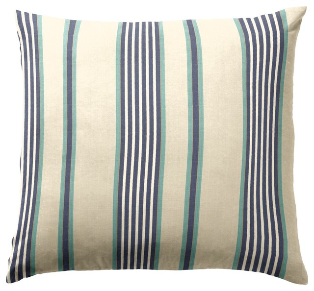 Blue & Aqua Striped Throw Pillow - Decorative Pillows - new york - by Loom Decor